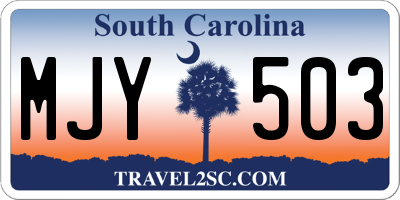SC license plate MJY503