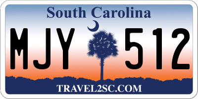 SC license plate MJY512