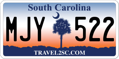 SC license plate MJY522