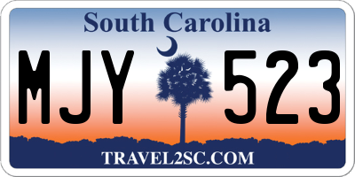 SC license plate MJY523