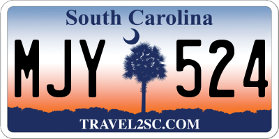 SC license plate MJY524