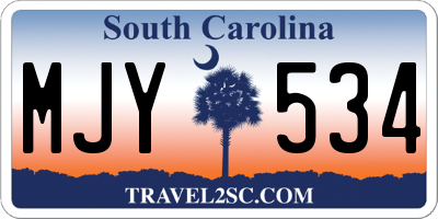 SC license plate MJY534