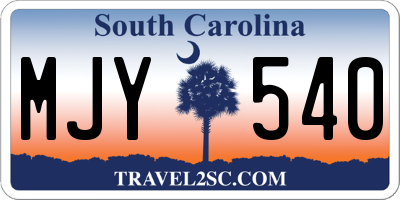 SC license plate MJY540