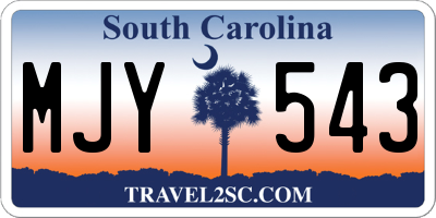 SC license plate MJY543