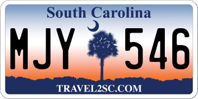 SC license plate MJY546
