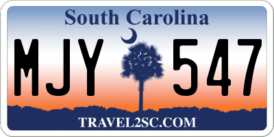 SC license plate MJY547