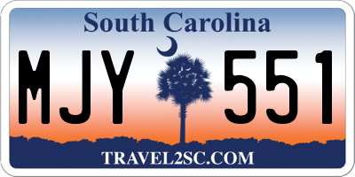 SC license plate MJY551