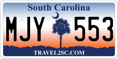 SC license plate MJY553