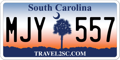 SC license plate MJY557