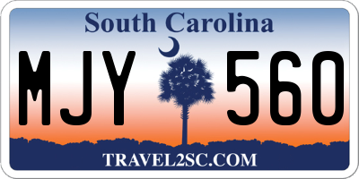 SC license plate MJY560
