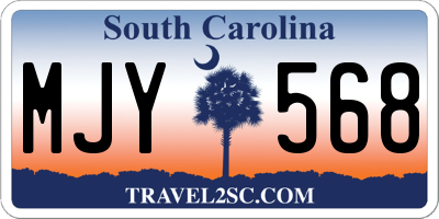 SC license plate MJY568