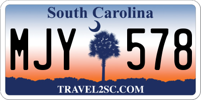 SC license plate MJY578