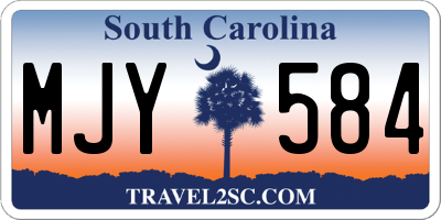 SC license plate MJY584