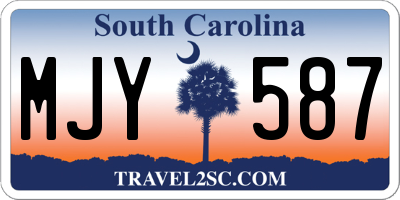 SC license plate MJY587