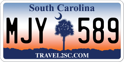 SC license plate MJY589