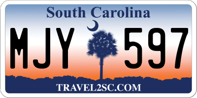 SC license plate MJY597