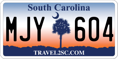 SC license plate MJY604