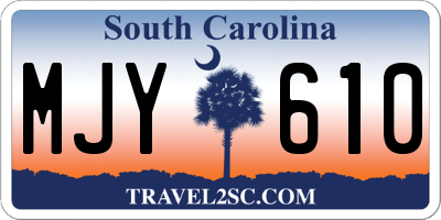 SC license plate MJY610