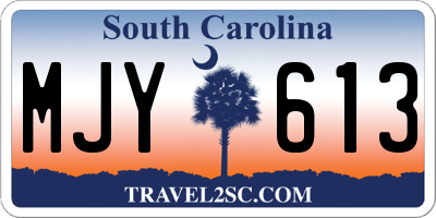 SC license plate MJY613