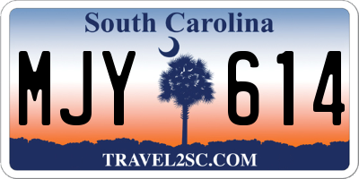 SC license plate MJY614