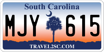 SC license plate MJY615