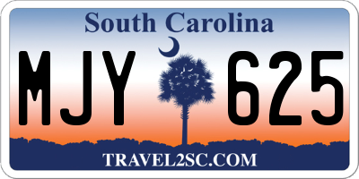 SC license plate MJY625