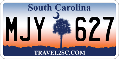 SC license plate MJY627
