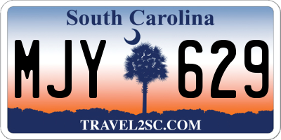 SC license plate MJY629