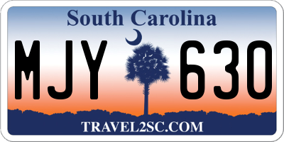 SC license plate MJY630