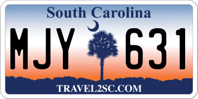 SC license plate MJY631
