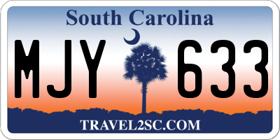 SC license plate MJY633
