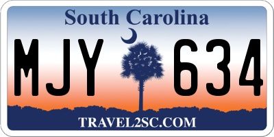 SC license plate MJY634