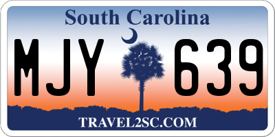 SC license plate MJY639