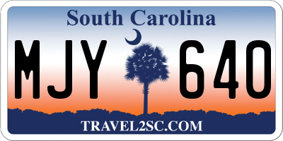 SC license plate MJY640