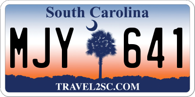 SC license plate MJY641