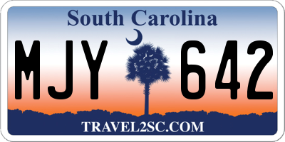 SC license plate MJY642