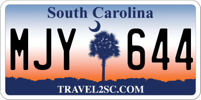 SC license plate MJY644