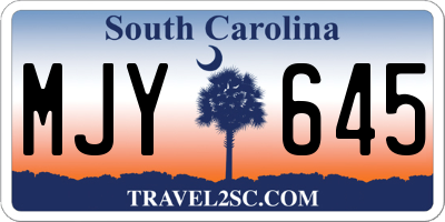 SC license plate MJY645