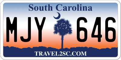 SC license plate MJY646