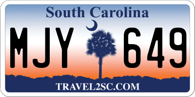 SC license plate MJY649