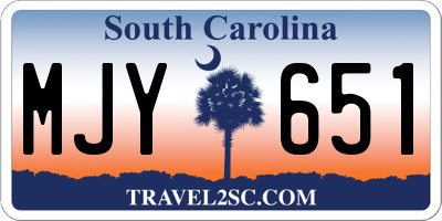 SC license plate MJY651