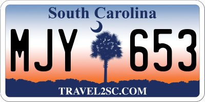 SC license plate MJY653