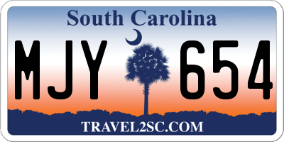 SC license plate MJY654