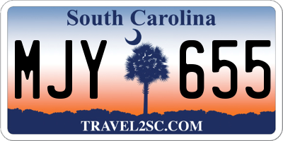 SC license plate MJY655
