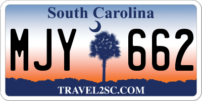 SC license plate MJY662