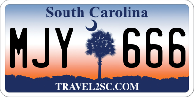 SC license plate MJY666