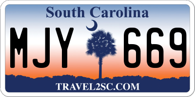 SC license plate MJY669