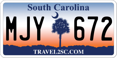 SC license plate MJY672