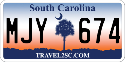 SC license plate MJY674