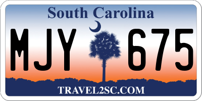SC license plate MJY675